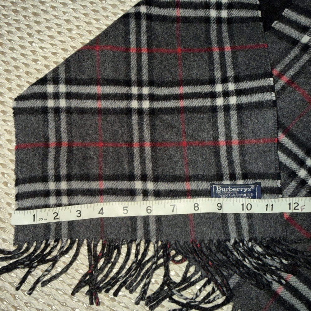 Vintage Burberry Cashmere Check Plaid Scarf. - Picture 3 of 9